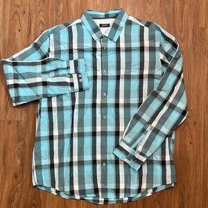 Alfani Blue Casual Button Down Shirt - XXL
